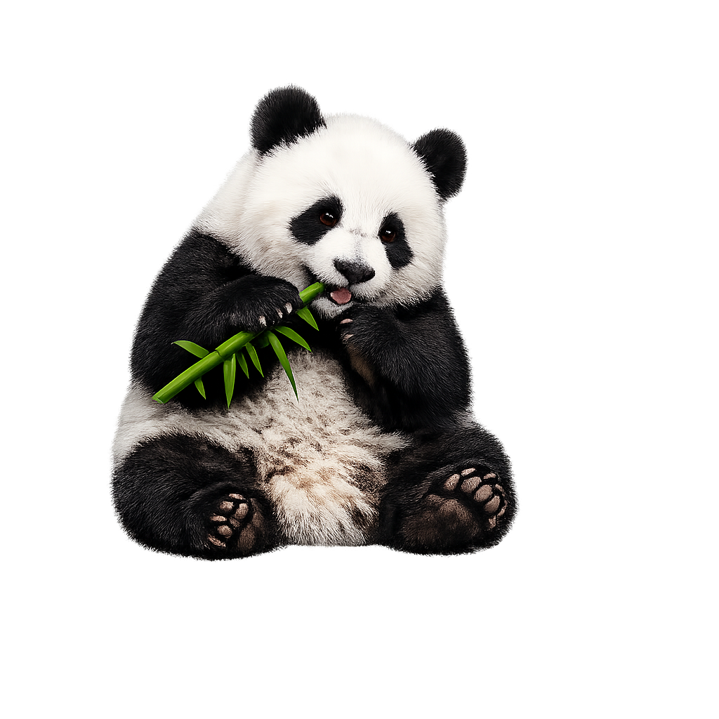 Панда с бамбуком — символ удачи в слотах Panda Casino